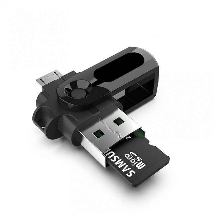 Переходник USB штекер/TF - micro USB штекер OTG   OT-SMA25